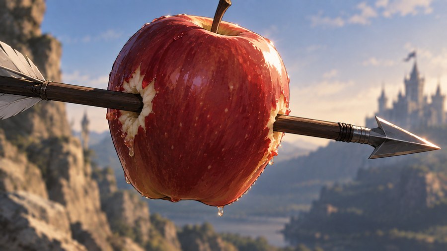 Apple pierced by an arrow
